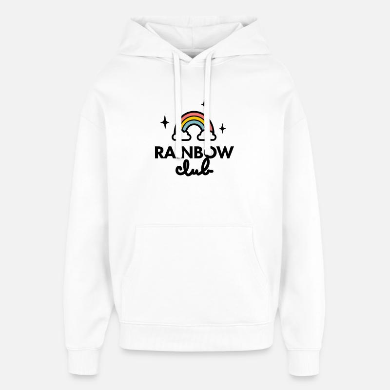 Logo du Rainbow Club - Sweat à capuche unisexe Stanley/Stella Oversized - blanc