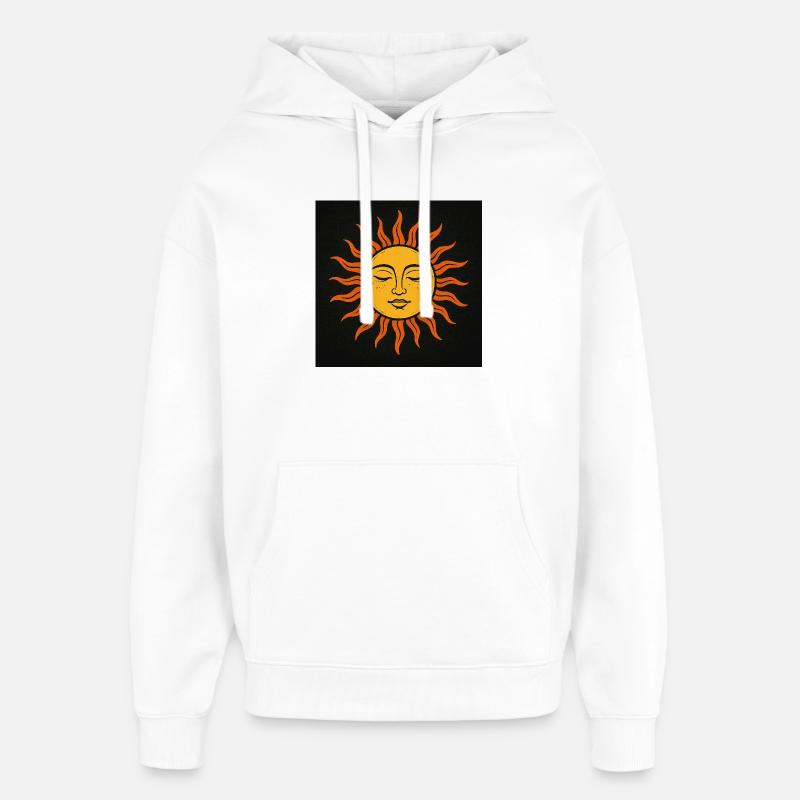 Face du Soleil - Sweat à capuche unisexe Stanley/Stella Oversized - blanc