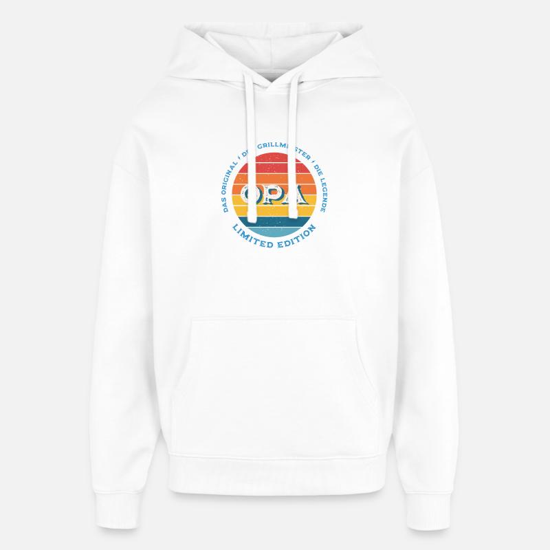 Cadeau OPA Coucher de soleil rétro - Sweat à capuche unisexe Stanley/Stella Oversized - blanc