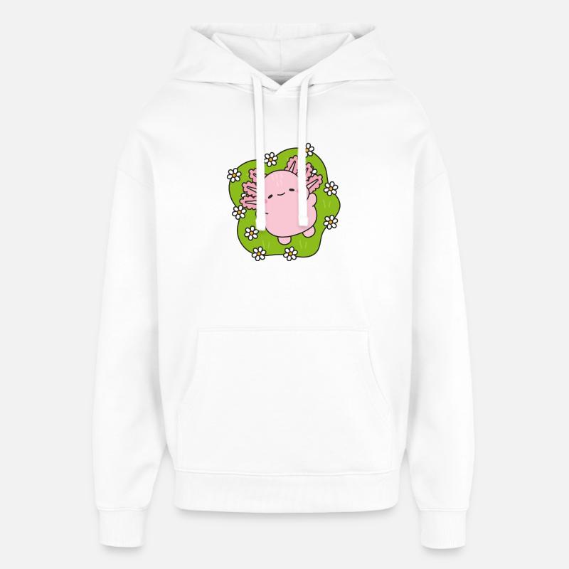 Mascotte Rose dansant parmi les marguerites - Sweat à capuche unisexe Stanley/Stella Oversized - blanc