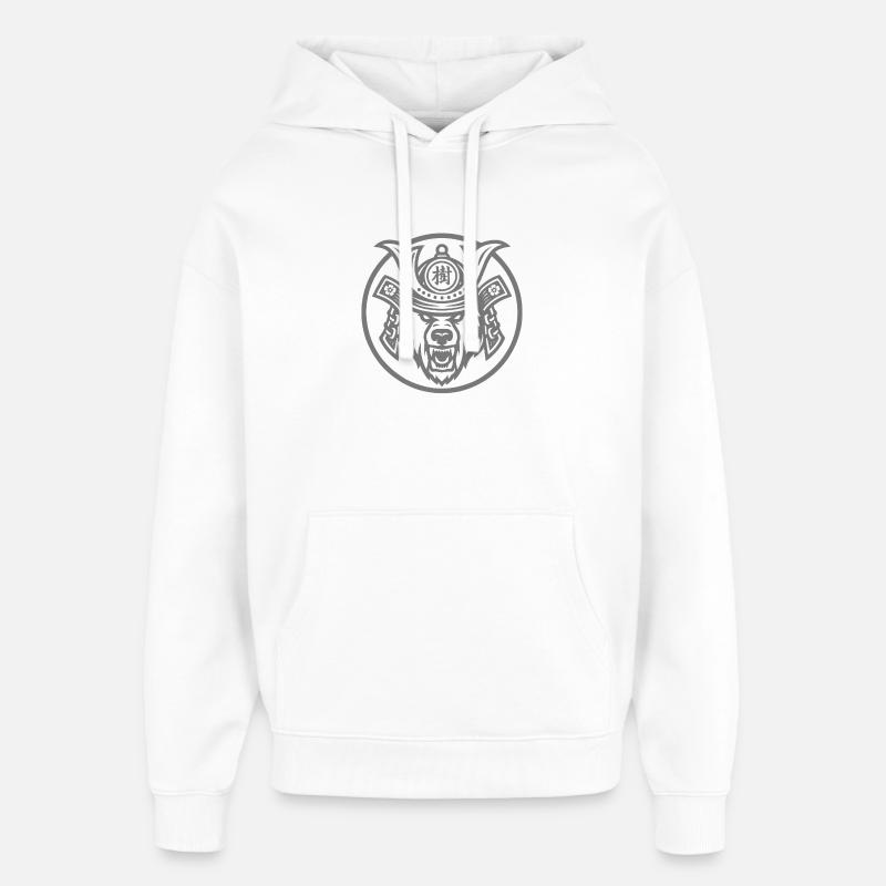 Our samuraï gris - Sweat à capuche unisexe Stanley/Stella Oversized - blanc