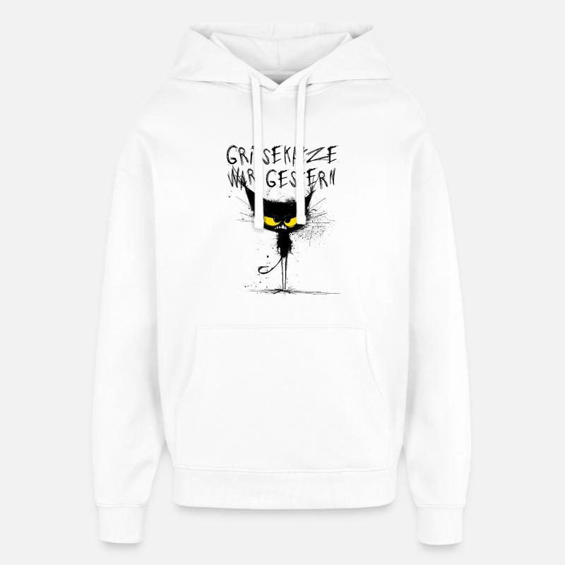 Grim Cat - Cheshire Cat, c’était hier - Sweat à capuche unisexe Stanley/Stella Oversized - blanc