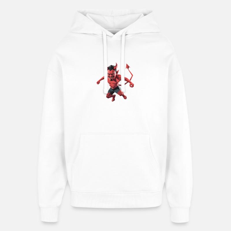 Devil - Cooles Low-Poly-Logo - Oversized Unisex Hoodie von Stanley/Stella - Weiß