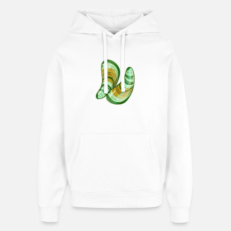 Illustration de moules à lèvres vertes - Sweat à capuche unisexe Stanley/Stella Oversized - blanc