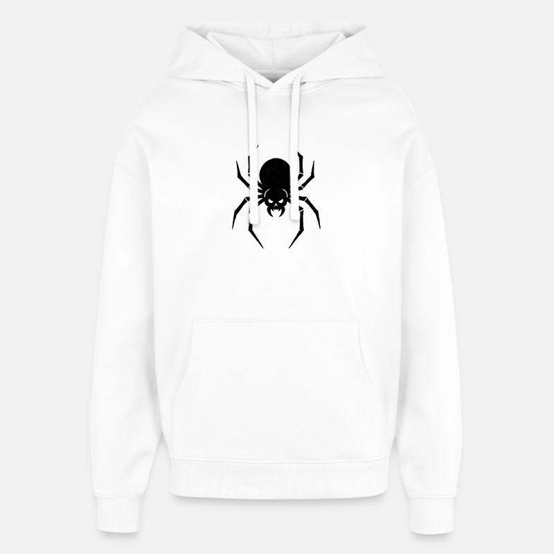 Araignée d’Halloween | Araignée noire - Sweat à capuche unisexe Stanley/Stella Oversized - blanc