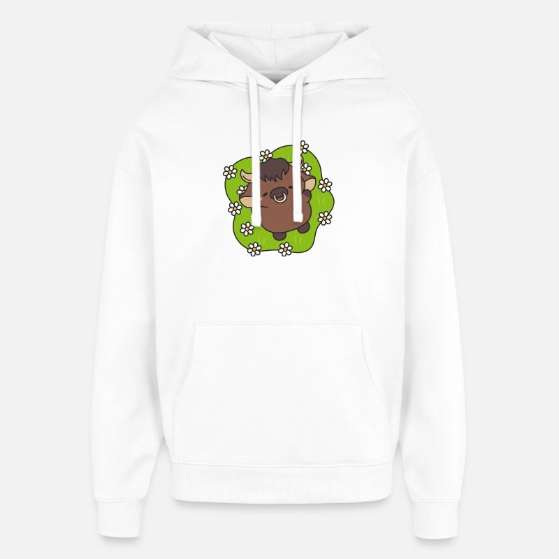 Petite vachette fleurie danseuse - Sweat à capuche unisexe Stanley/Stella Oversized - blanc