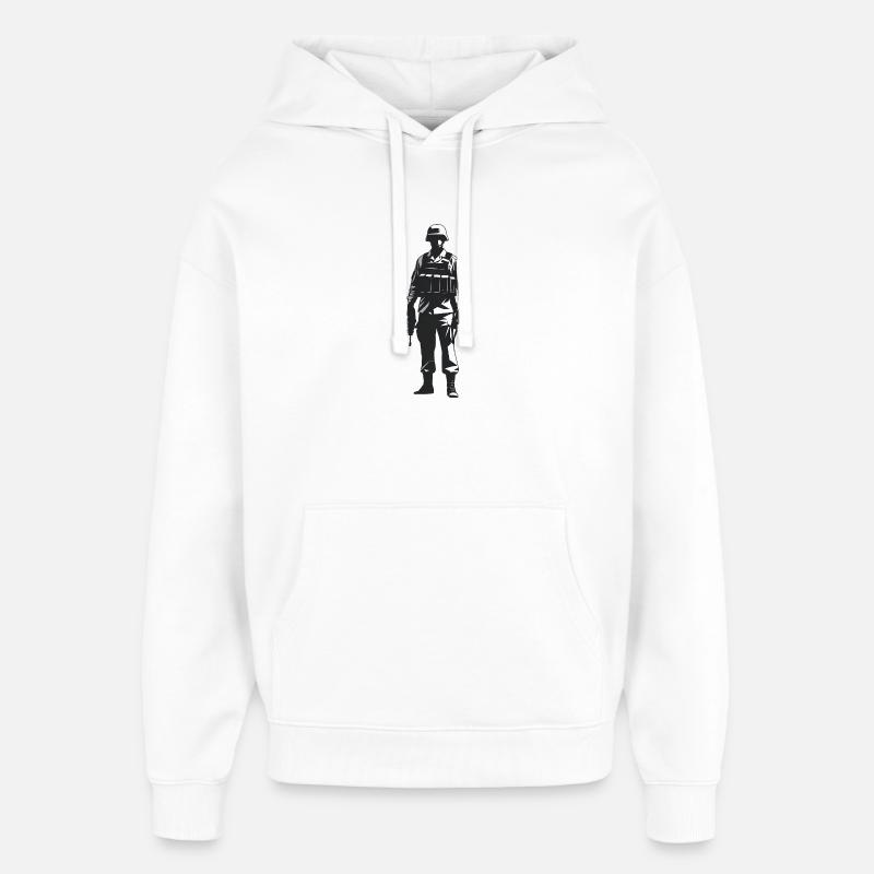 Soldat - Logo Cool Silhouette - Sweat à capuche unisexe Stanley/Stella Oversized - blanc
