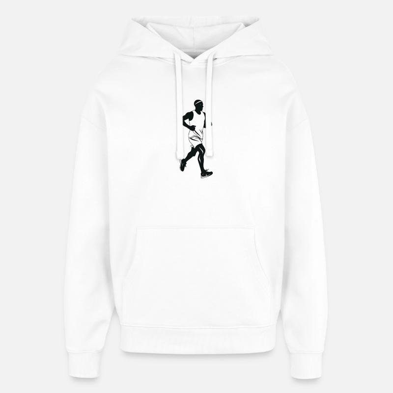 Coureur - Logo Cool Silhouette - Sweat à capuche unisexe Stanley/Stella Oversized - blanc