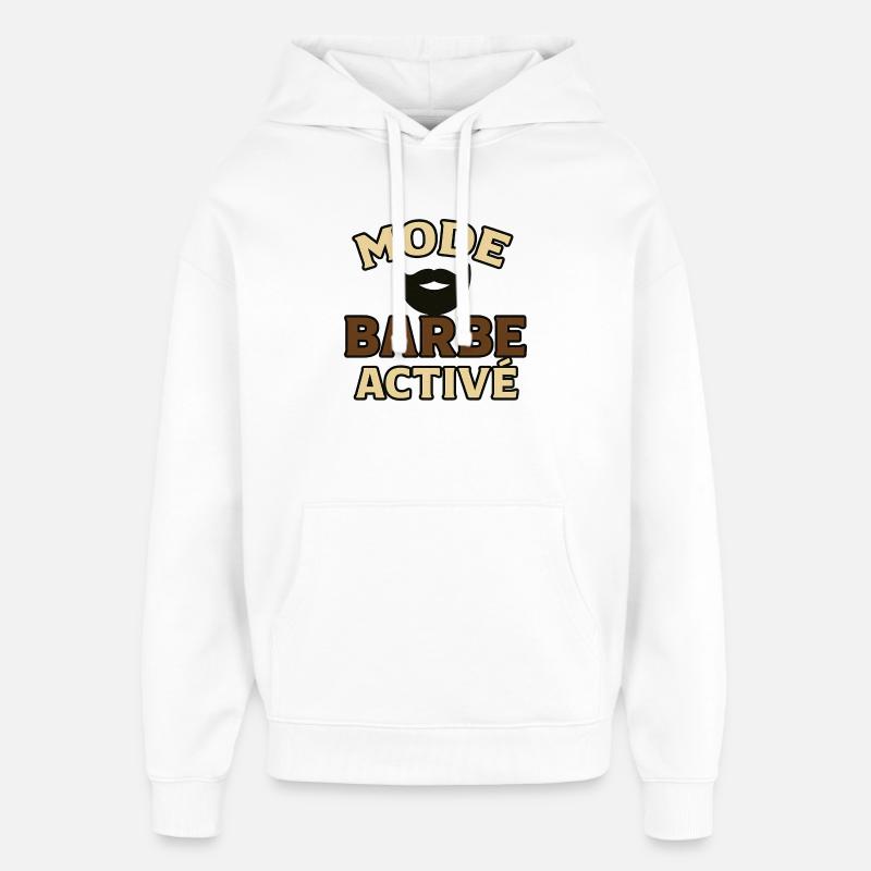 Mode Barbe Active - Sweat à capuche unisexe Stanley/Stella Oversized - blanc