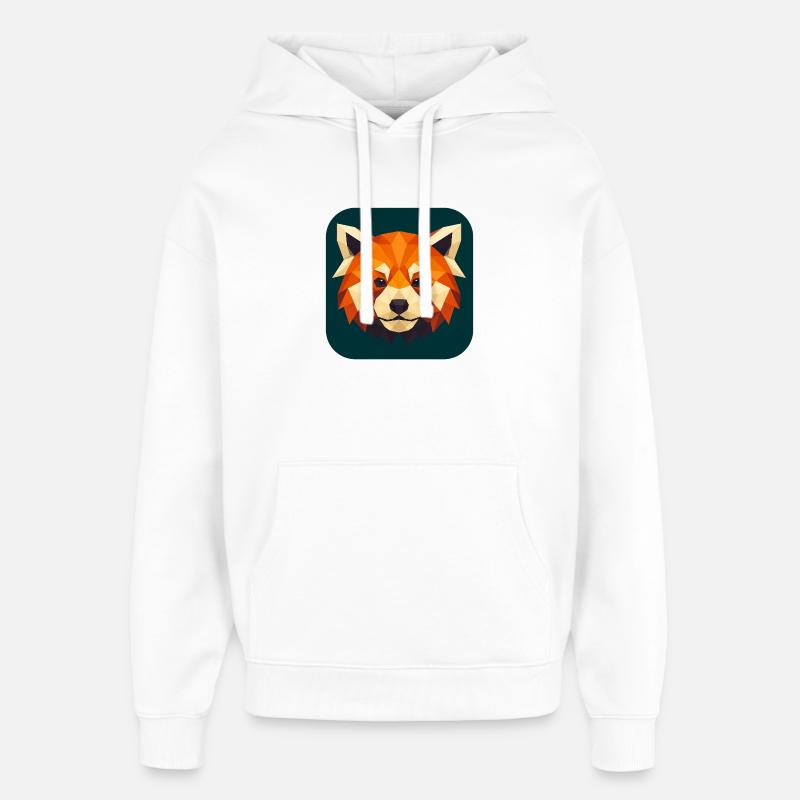 Roter Panda Kopf Low Poly - Oversized Unisex Hoodie von Stanley/Stella - Weiß