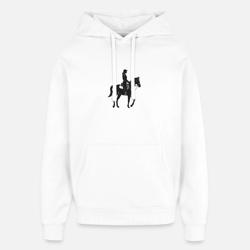 Équidé et cheval - Logo Cool Silhouette - Sweat à capuche unisexe Stanley/Stella Oversized - blanc