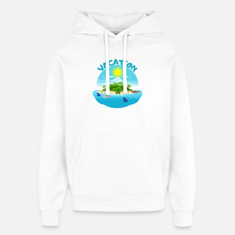 Conception de plage idyllique d’île tropicale - Sweat à capuche unisexe Stanley/Stella Oversized - blanc