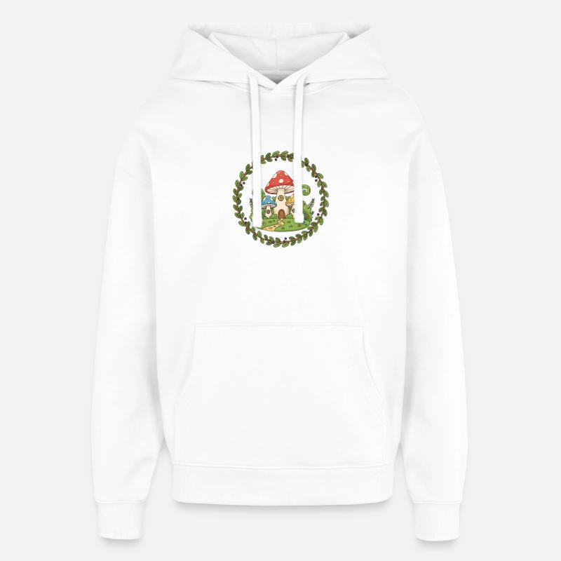 Waldpilzhaus Kranz - Sweat à capuche unisexe Stanley/Stella Oversized - blanc