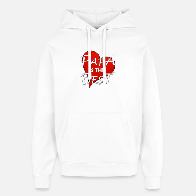 PAPA EST LE MEILLEUR - Sweat à capuche unisexe Stanley/Stella Oversized - blanc