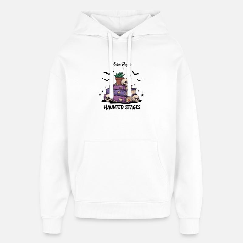 Étapes hantées crâne Livres Oeuvre - Sweat à capuche unisexe Stanley/Stella Oversized - blanc