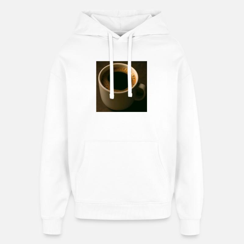 Une tasse de café noir - Sweat à capuche unisexe Stanley/Stella Oversized - blanc