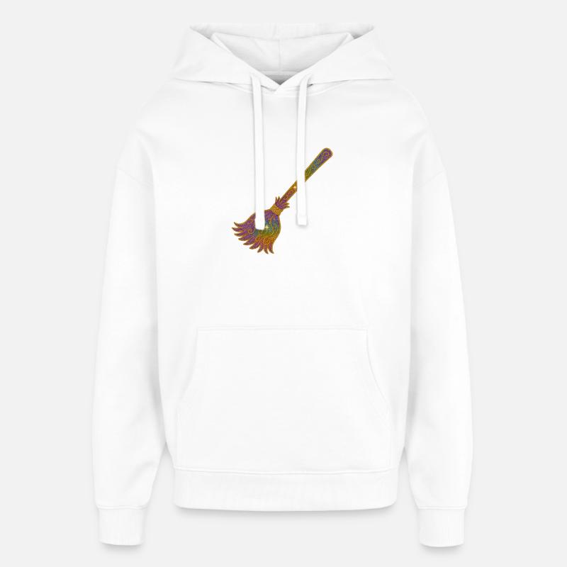 Balai à paillettes arc-en-ciel Magic - Sweat à capuche unisexe Stanley/Stella Oversized - blanc