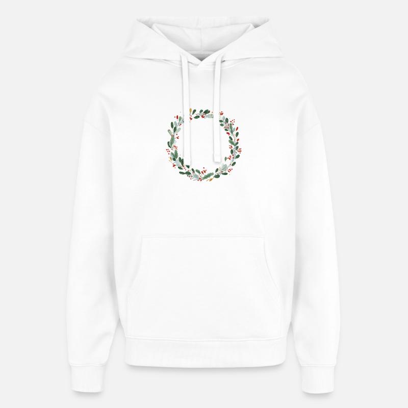 Couronne rouge vert - Personnalisable - Sweat à capuche unisexe Stanley/Stella Oversized - blanc
