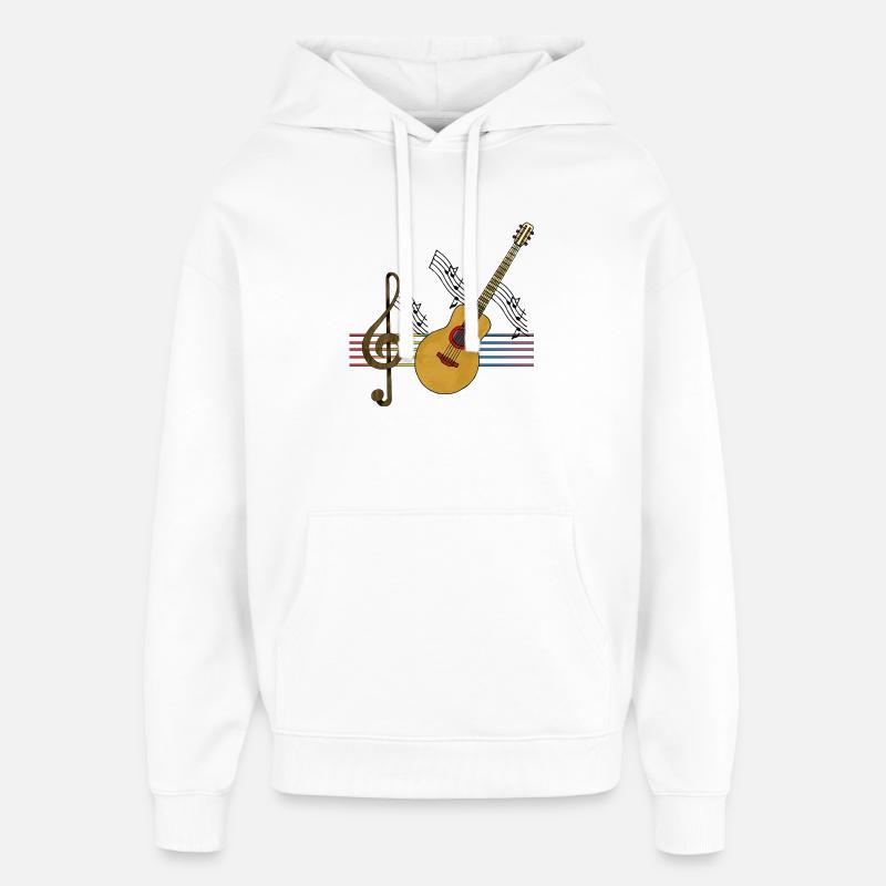 guitare - Sweat à capuche unisexe Stanley/Stella Oversized - blanc