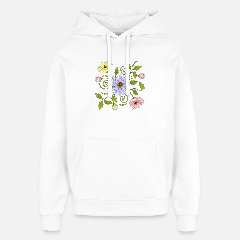 Fleur - Sweat à capuche unisexe Stanley/Stella Oversized - blanc