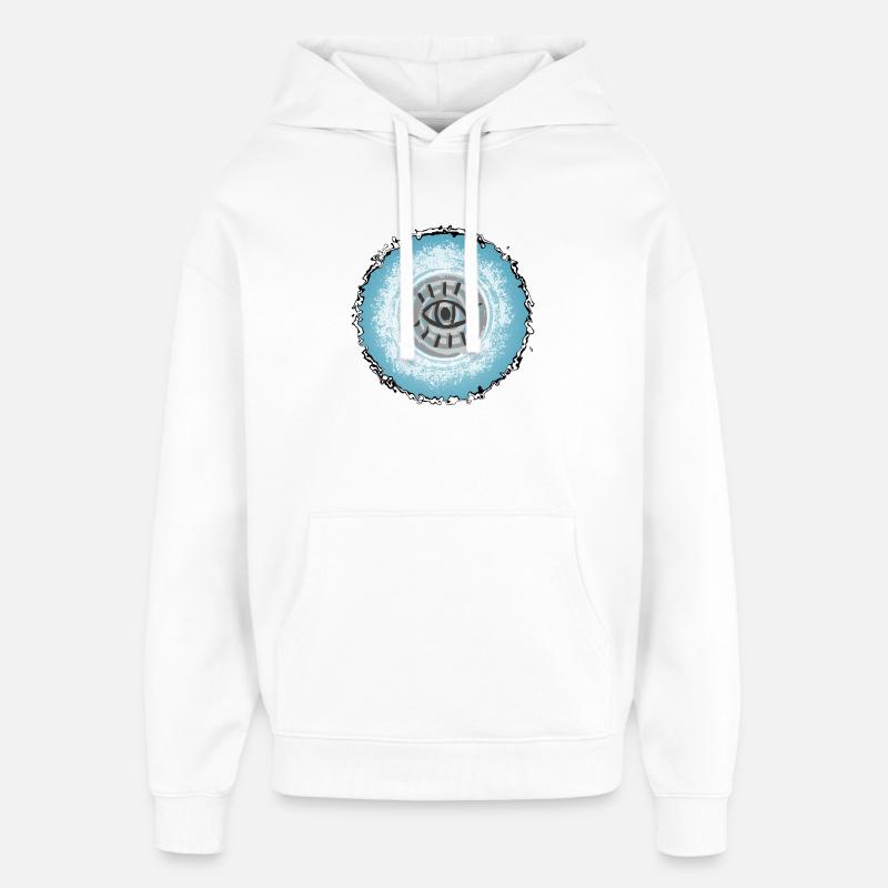 L’œil dans le bleu tourbillonnant - Sweat à capuche unisexe Stanley/Stella Oversized - blanc