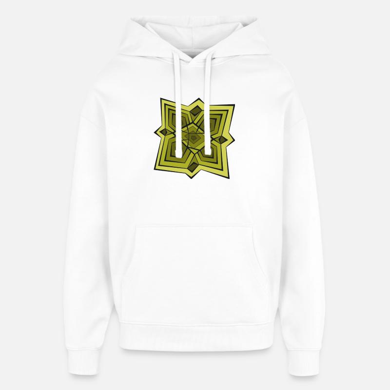 Kaléidoscope d’or de la géométrie - Sweat à capuche unisexe Stanley/Stella Oversized - blanc