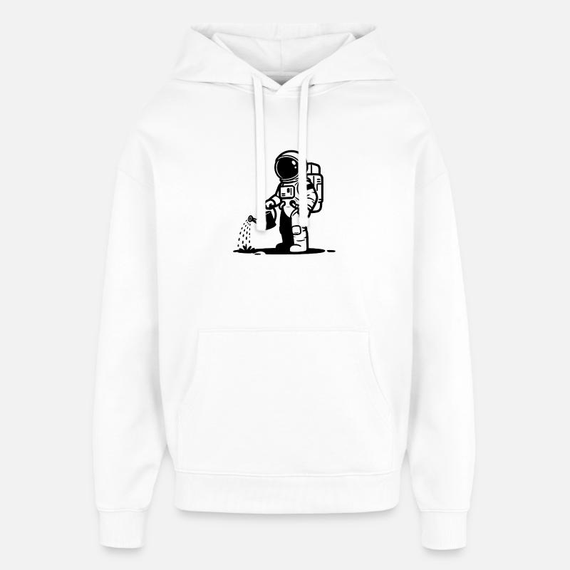 Astronaute arrosage jardin planétaire - Sweat à capuche unisexe Stanley/Stella Oversized - blanc