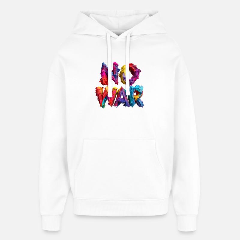 No War Farbexplosion - Oversized Unisex Hoodie von Stanley/Stella - Weiß