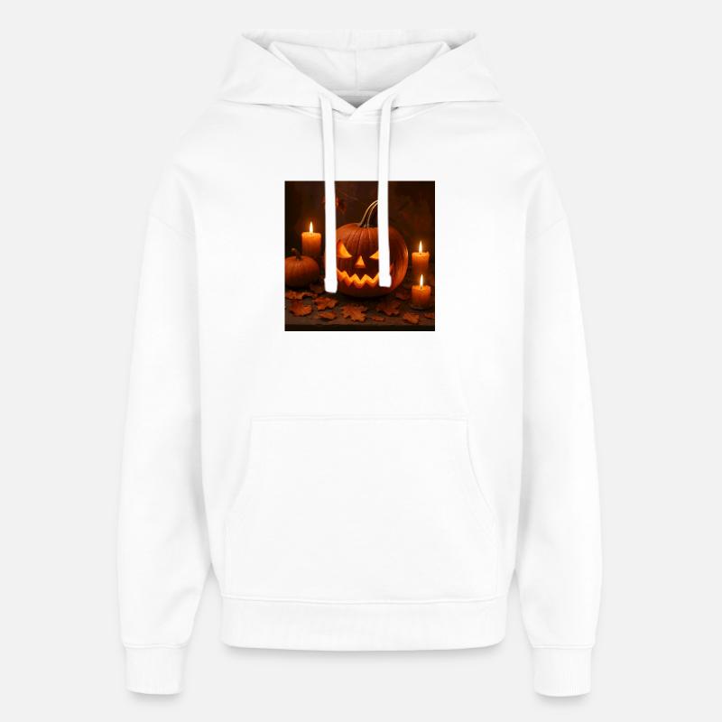 Halloween - Citrouille - Sweat à capuche unisexe Stanley/Stella Oversized - blanc