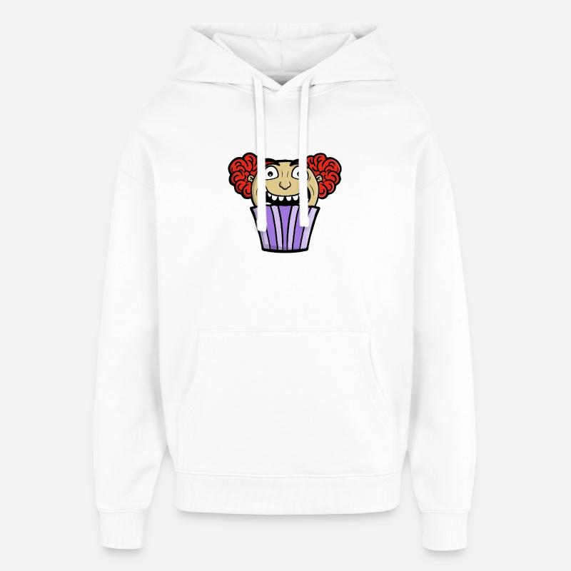 Clown cupcake effrayant - Sweat à capuche unisexe Stanley/Stella Oversized - blanc