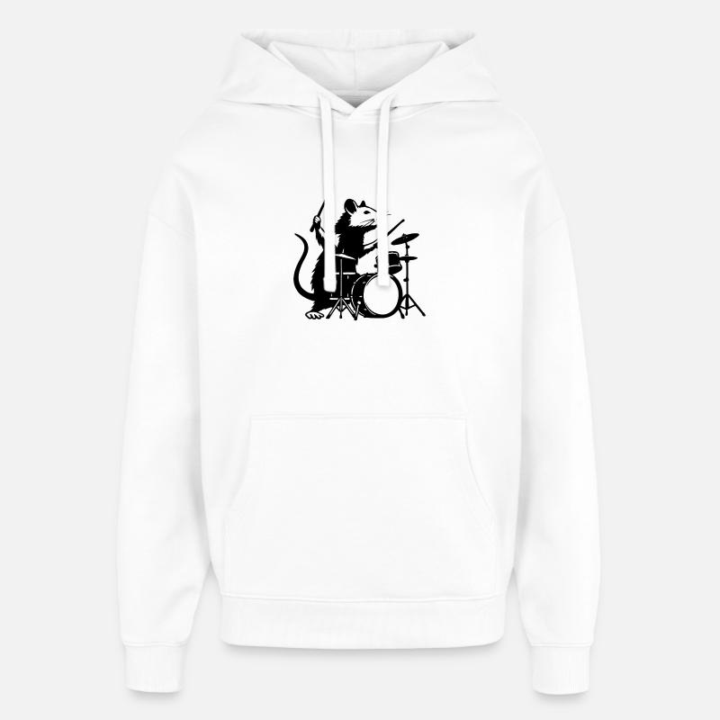 Le rat tambour à l’honneur - Sweat à capuche unisexe Stanley/Stella Oversized - blanc