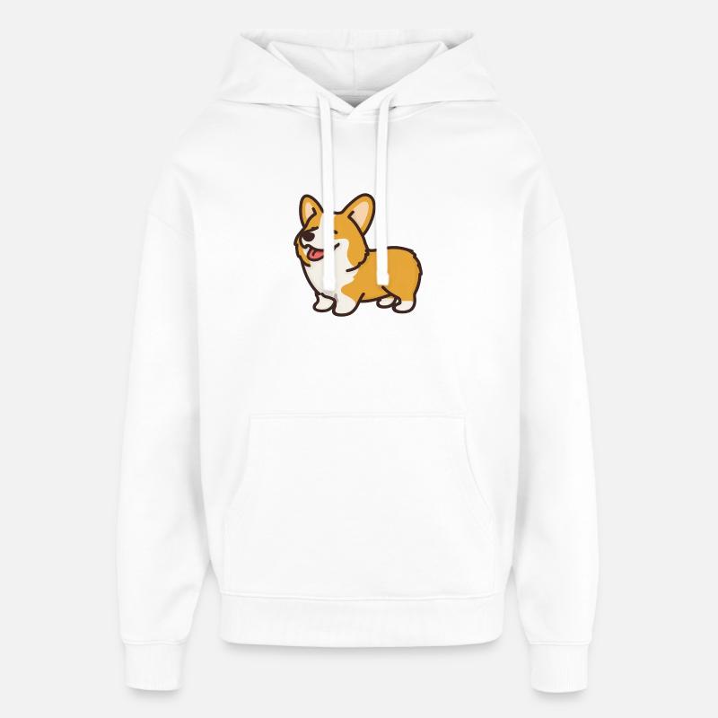 corgi - Sweat à capuche unisexe Stanley/Stella Oversized - blanc
