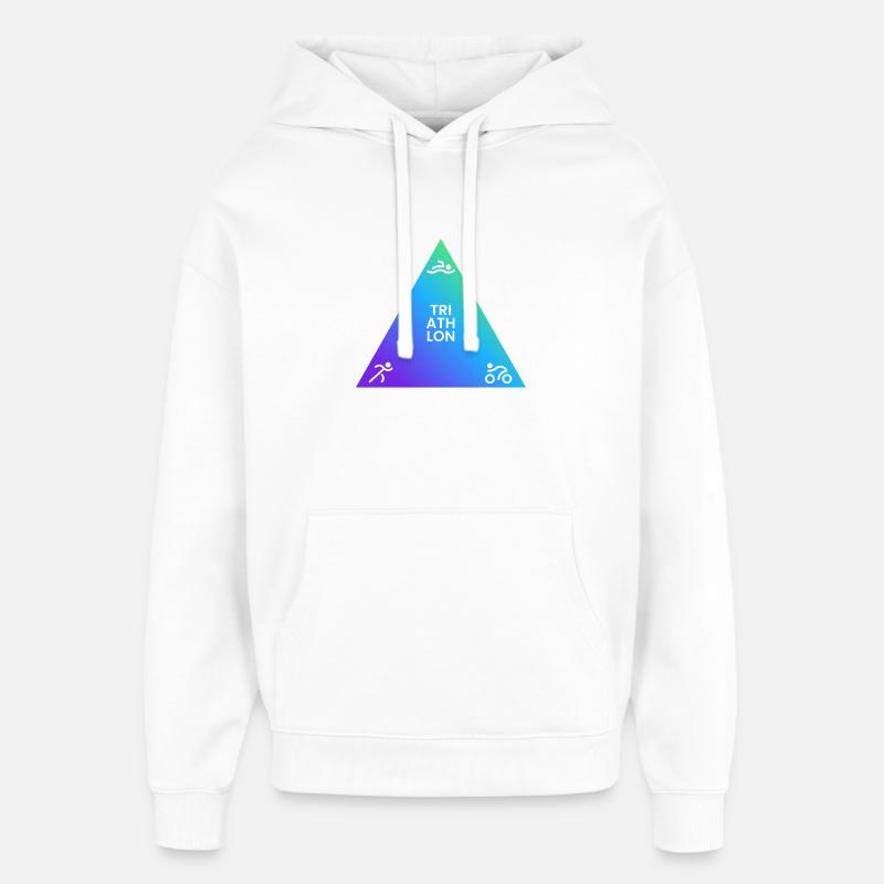 Triathlon Triangle Gradient Logo - Oversized Unisex Hoodie by Stanley/Stella - white