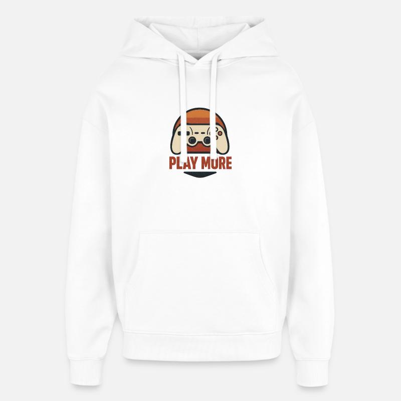 Retro Controller Motiv  - Oversized Unisex Hoodie von Stanley/Stella - Weiß