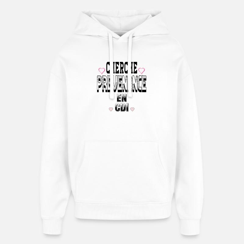 Cherche Prévenance en CDI - Sweat à capuche unisexe Stanley/Stella Oversized - blanc
