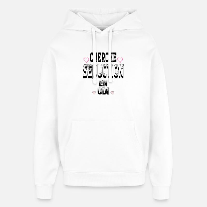 Cherche Séduction en CDI - Sweat à capuche unisexe Stanley/Stella Oversized - blanc