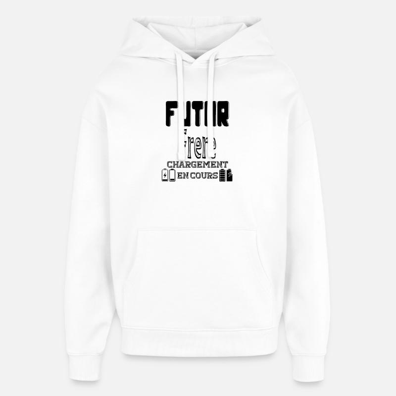 Future Brother Loading In Progress - Oversized Unisex Hoodie by Stanley/Stella - white