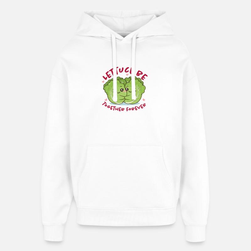 Duo d’amour de salade pour toujours - Sweat à capuche unisexe Stanley/Stella Oversized - blanc