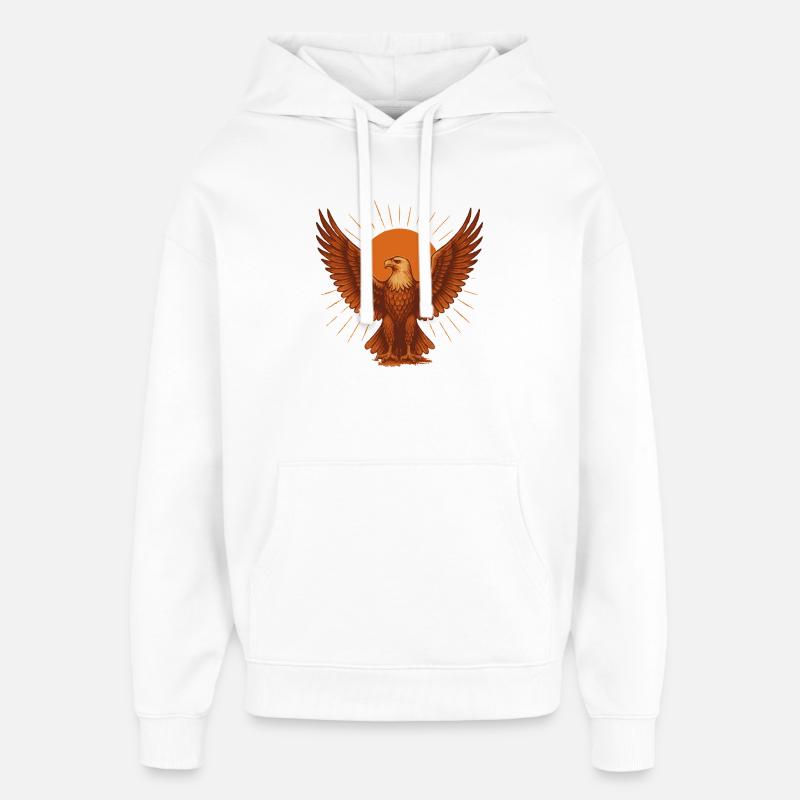 Fiery Solar Eagle - Oversized Unisex Hoodie by Stanley/Stella - white