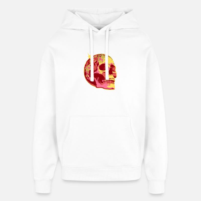 Disco Crâne Mosaïque Néon - Sweat à capuche unisexe Stanley/Stella Oversized - blanc