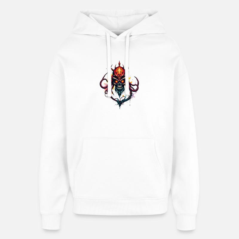 Tentakelskull Horror Kunst Druck - Oversized Unisex Hoodie von Stanley/Stella - Weiß