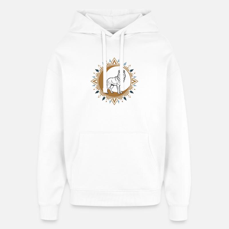 Boho Wolf - Oversized Unisex Hoodie by Stanley/Stella - white