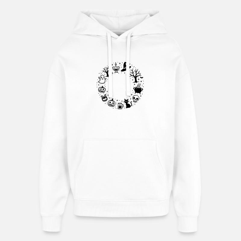 Symboles d’Halloween Couronne - Sweat à capuche unisexe Stanley/Stella Oversized - blanc