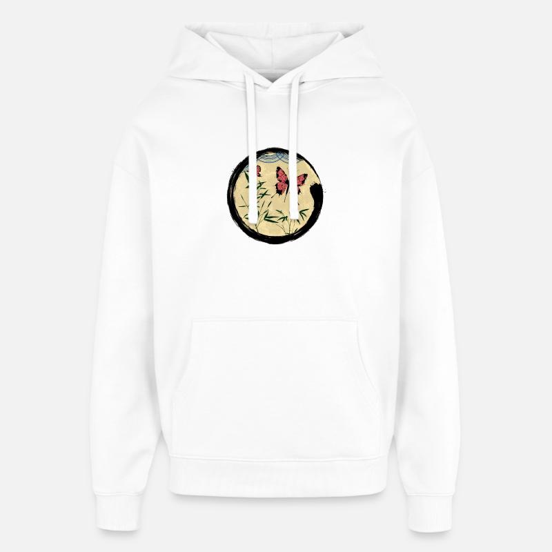 Papillon japonais - Sweat à capuche unisexe Stanley/Stella Oversized - blanc