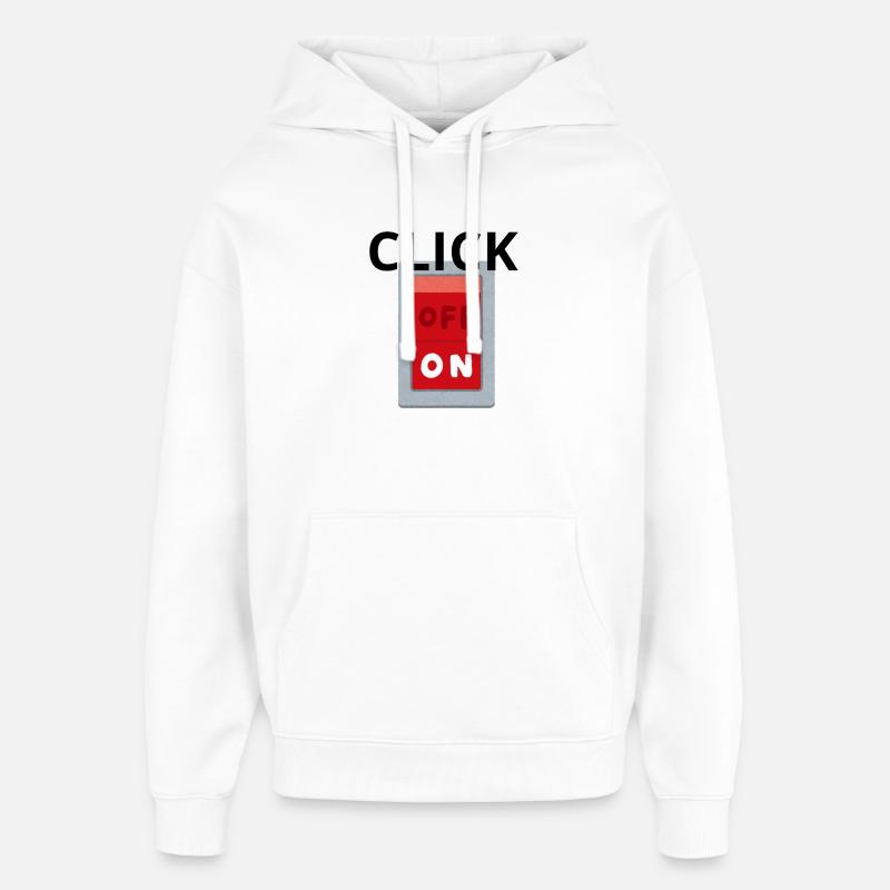Interrupteur OFF ON Retro Rouge - Click - Sweat à capuche unisexe Stanley/Stella Oversized - blanc