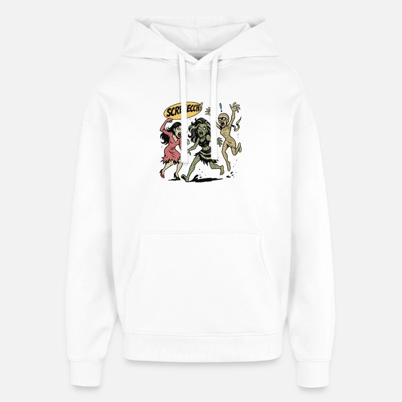 Zombie trio in screaming comic style - Oversized Unisex Hoodie by Stanley/Stella - white