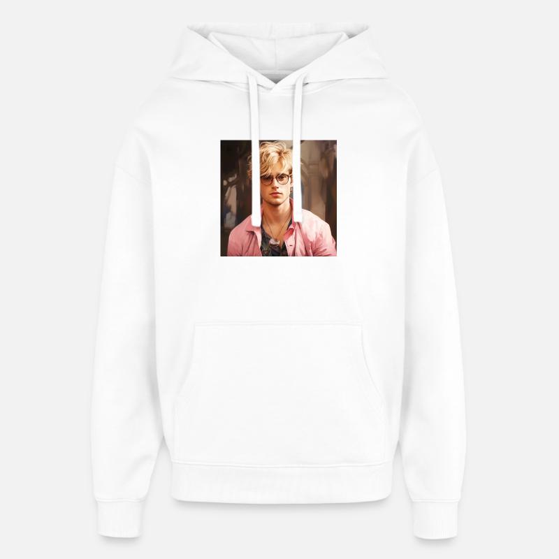 Portrait pastel au look surfeur - Sweat à capuche unisexe Stanley/Stella Oversized - blanc