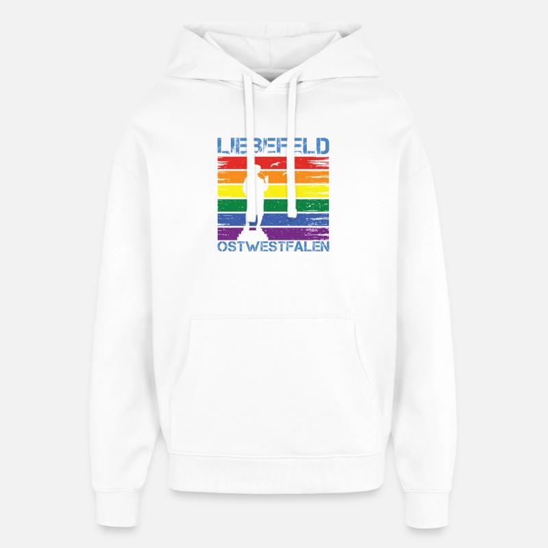 Liebefeld ❤ Leineweber PRIDE - Sweat à capuche unisexe Stanley/Stella Oversized - blanc