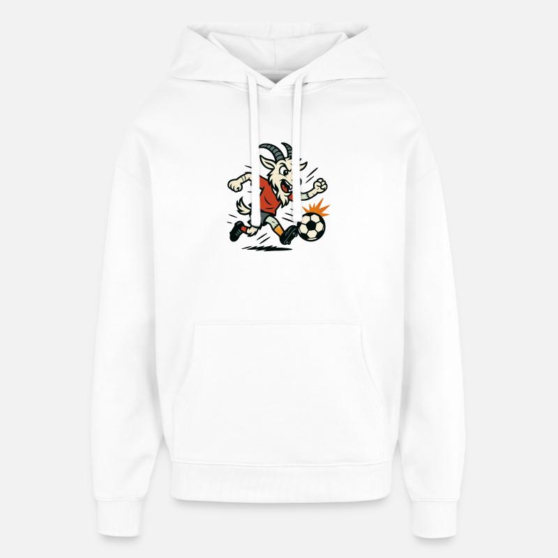 Billy Goat jouant au football - Sweat à capuche unisexe Stanley/Stella Oversized - blanc
