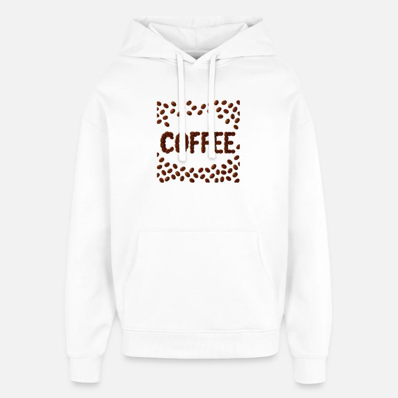 Kaffeebohnen Wortdesign - Oversized Unisex Hoodie von Stanley/Stella - Weiß
